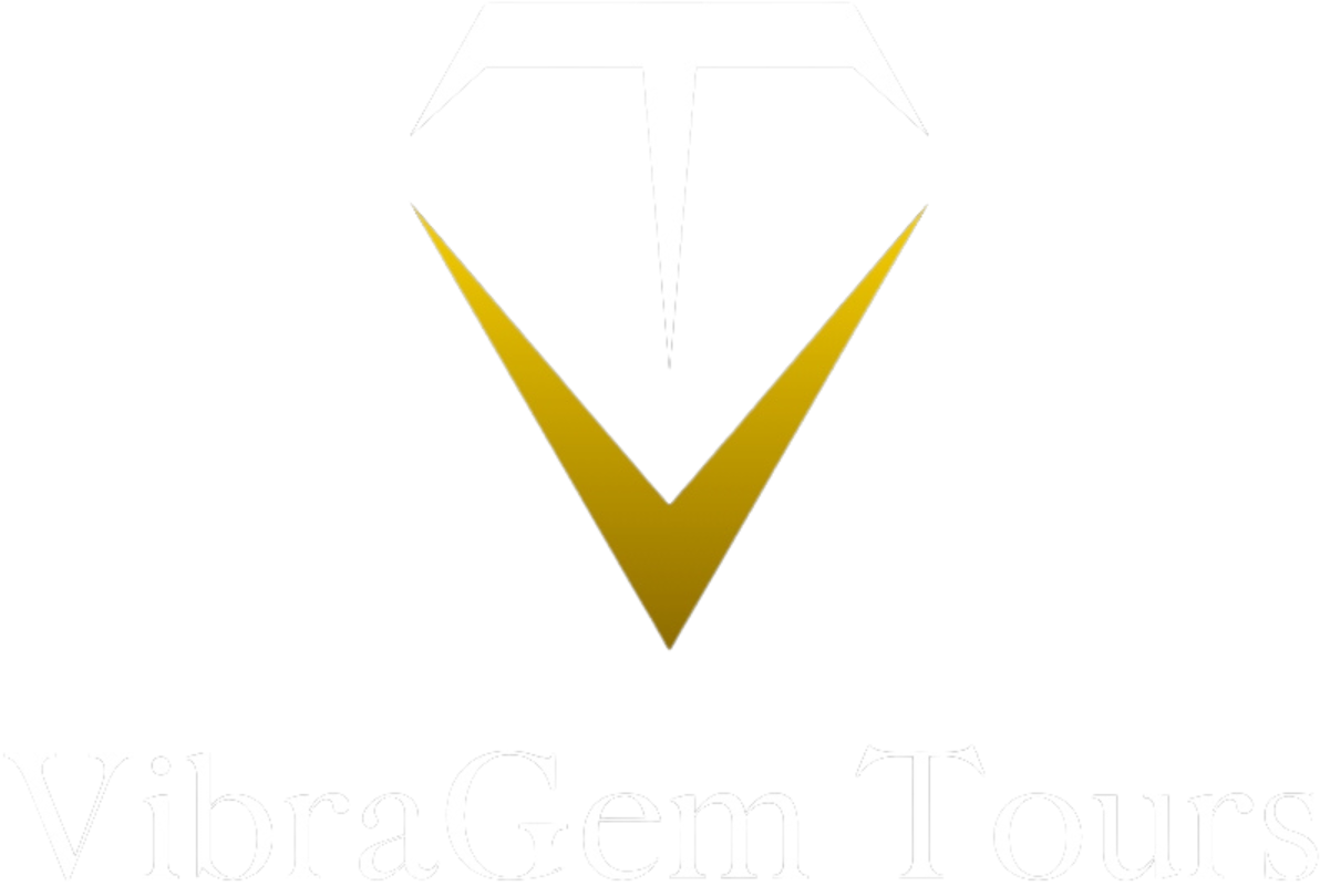 VibraGem Tours Transparent Logo (Name & Icon - White & Color)